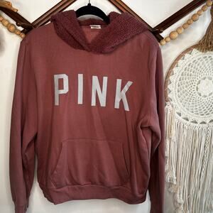 PINK VS Mauve Pink Sherpa Hood Pullover